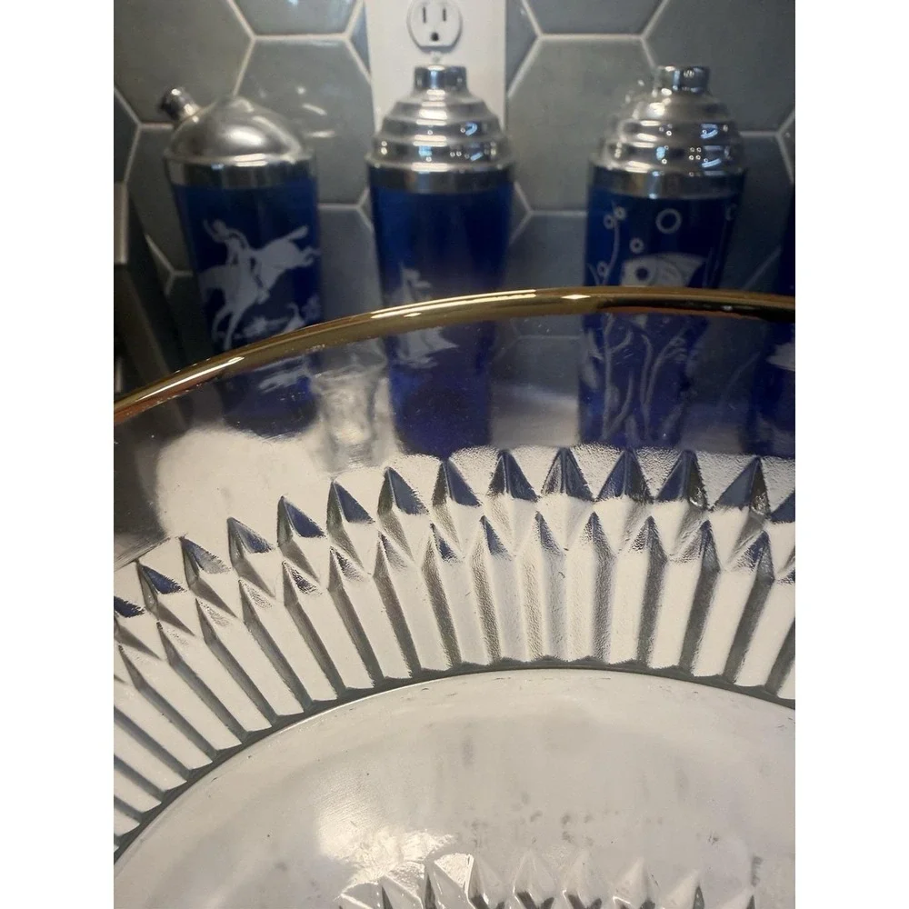 Jeannette Anniversary Crystal Clear Gold Trim 10